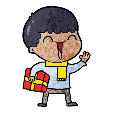 vektör çizim karikatür mutlu adam