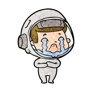 vektör çizim karikatür ağlayan astronot
