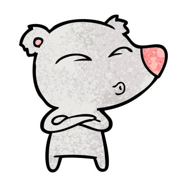 vektör çizim karikatür ayı ıslık