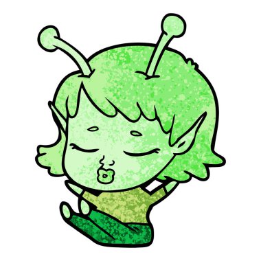 sevimli uzaylı kız çizgi film