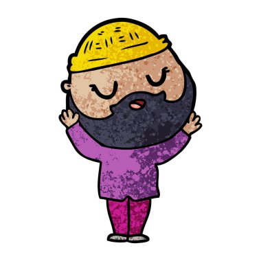 Sakallı çizgi film adamı.