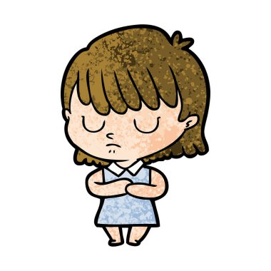 Çizgi filmdeki kadının vektör çizimi