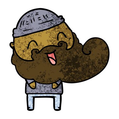 mutlu sakallı adam vektör çizim