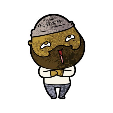 Çizgi film mutlu sakallı adam