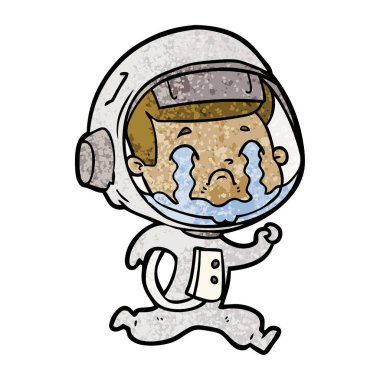 vektör çizim karikatür ağlayan astronot