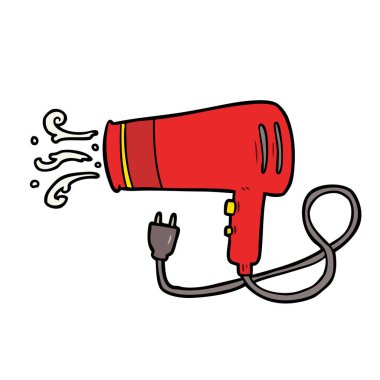 vektör çizim karikatür elektrikli saç kurutma makinesi