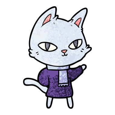 vektör çizim karikatür kedi bakarak