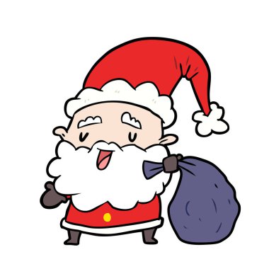 Noel Baba hediye çuval taşıma çizgi film