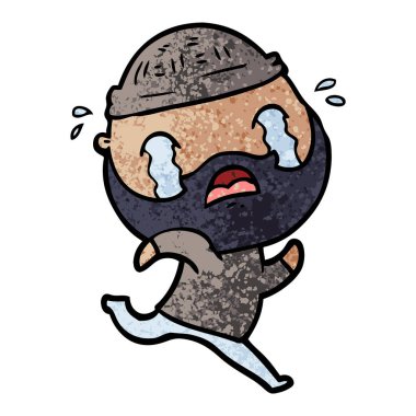 sakallı adam ağlıyor çizgi film