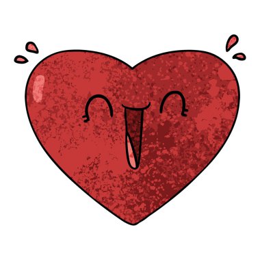 Vektör çizim karikatür mutlu kalp