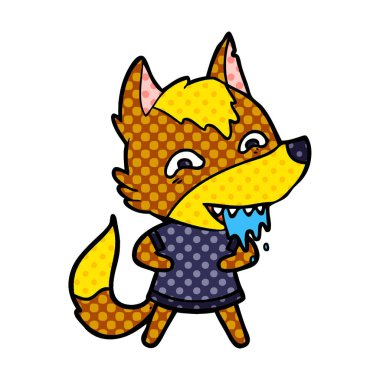 Tilki çizgi film karakteri vektör çizim