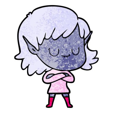 vektör çizim karikatür elf kızı