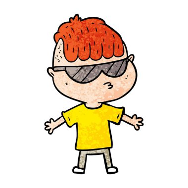 çizgi film çocuk güneş gözlüğü takıyor