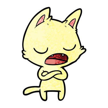 çapraz silah ile konuşan kedi