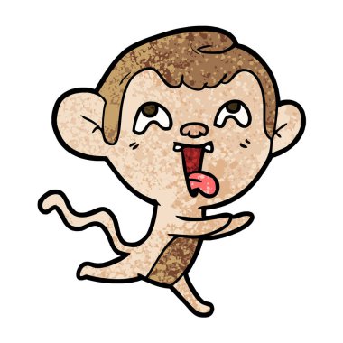 çalışan deli karikatür maymun