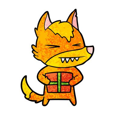 Tilki çizgi film karakteri vektör çizim