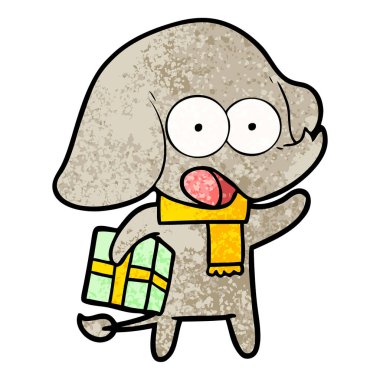 vektör çizim sevimli çizgi fil