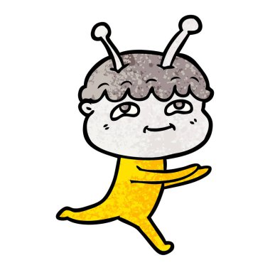 çalışan dostu karikatür uzay adamı