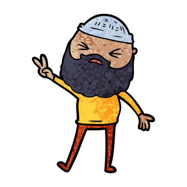 Sakallı çizgi film adamı.