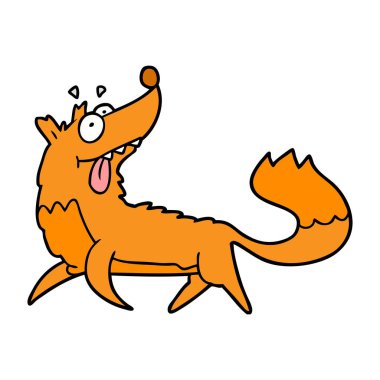 Tilki çizgi film karakteri vektör çizim