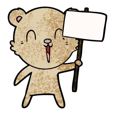 mutlu karikatür ayı vektör çizim