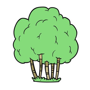 Çizgi film ağacının vektör çizimi