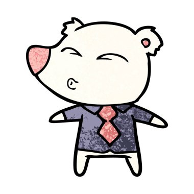 Kutup ayısı gömlek ve kravat karikatür