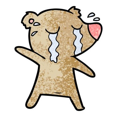 vektör çizim ayı ağlıyor çizgi film