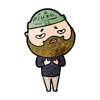 Sakallı endişeli adam çizgi film 