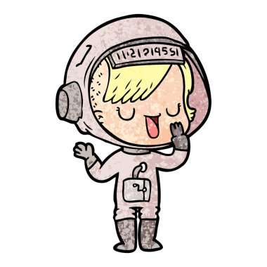 vektör çizim karikatür astronot kadın