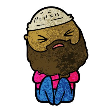 Sakallı çizgi film adamı.