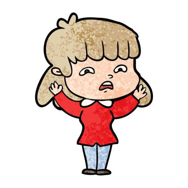 sürpriz kız vektör çizim