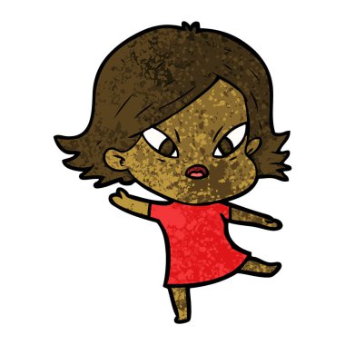 vektör çizim karikatür kadın vurguladı