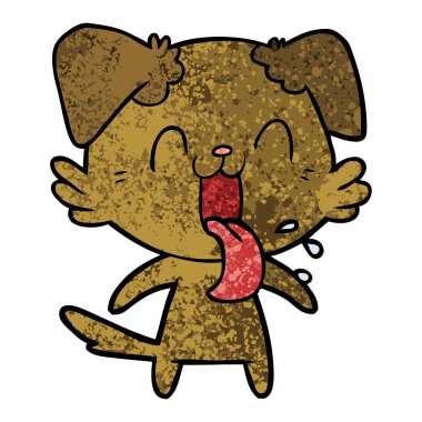 vektör çizim karikatür nefes nefese köpek