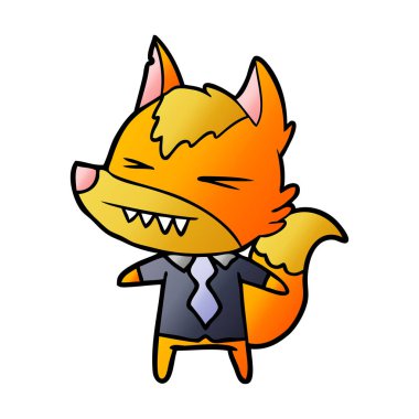 Tilki çizgi film karakteri vektör çizim