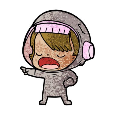  astronot konuşuyor karikatür vektör çizim