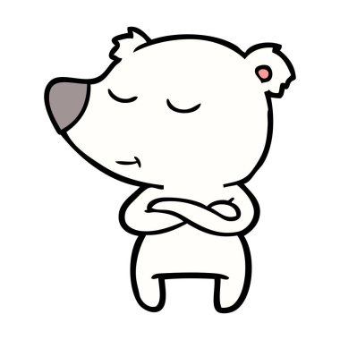 mutlu kutup ayısı karikatür vektör çizim