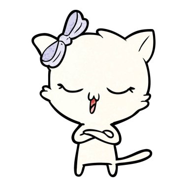 kafa yay ile karikatür kedi