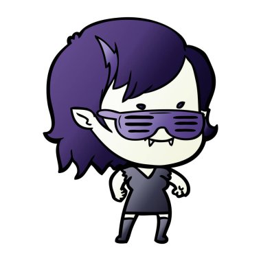 çizgi film dostu vampir kız serin gölgeler içinde