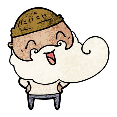 mutlu sakallı adam vektör çizim