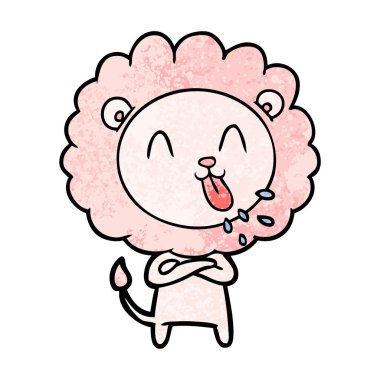 mutlu karikatür aslan vektör çizim