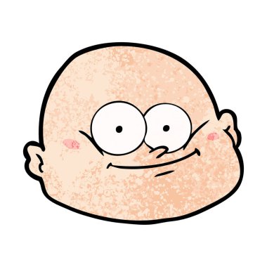 vektör çizim karikatür kel adam