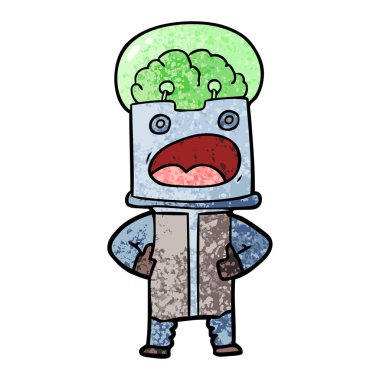 Çizgi film robotunun vektör çizimi