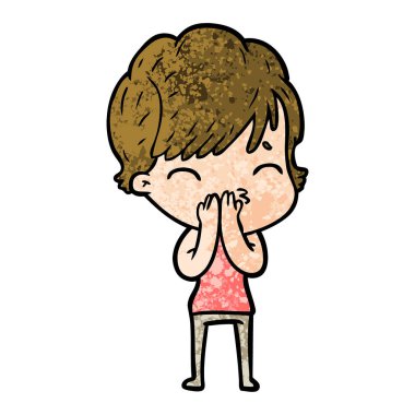 Çizgi filmdeki kadının vektör çizimi