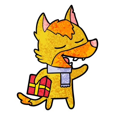 Tilki çizgi film karakteri vektör çizim