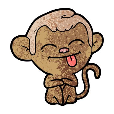 Komik karikatür maymun vektör çizim