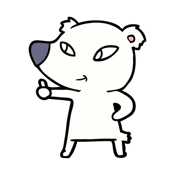 Vector Illustration Polar Bear Cartoon — 스톡 벡터