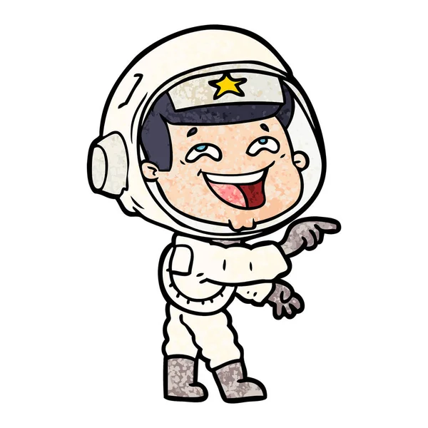 Vektör Çizim Karikatür Gülen Astronot — Stok Vektör