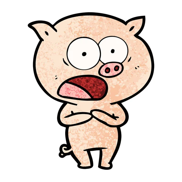 Vektor Illustration Von Cartoon Schweinegeschrei — Stockvektor