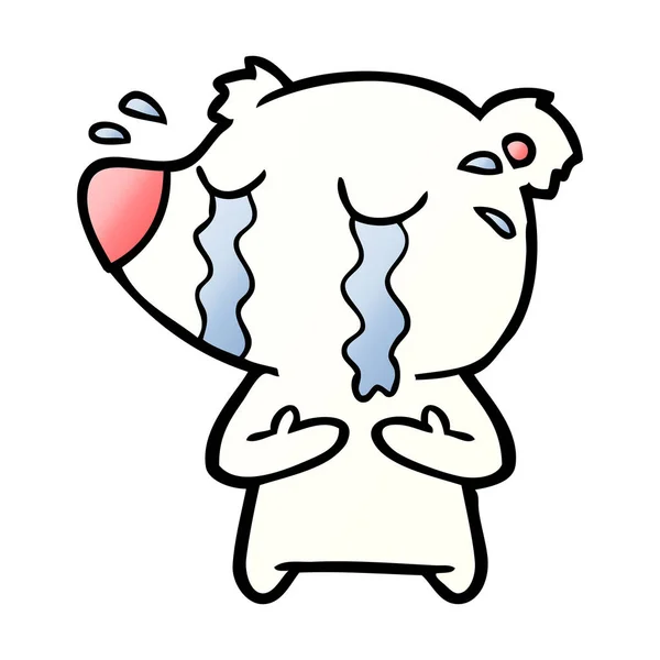 Triste Poco Polar Oso Dibujos Animados — Vector de stock